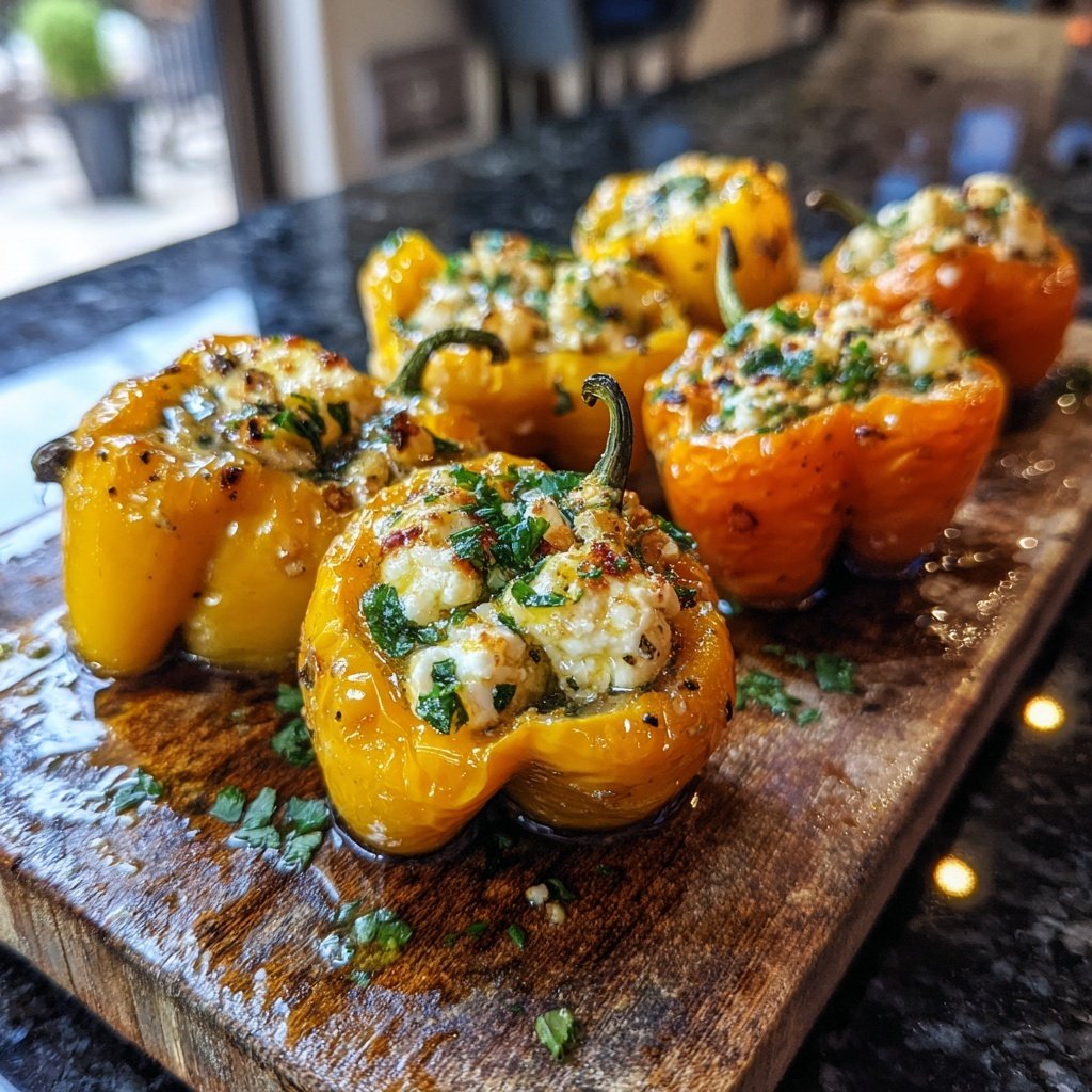 Stuffed Mini Peppers with Feta